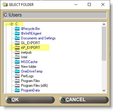 G/L Export Tab