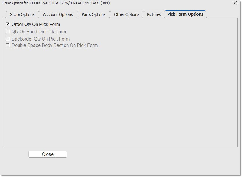 Forms Setup