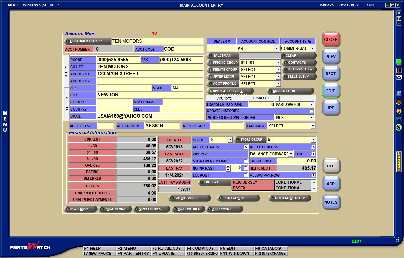 Account Entry