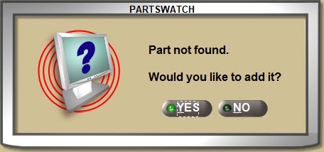 Part Missing Error Part Entry