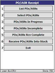PO / ASN Receipt