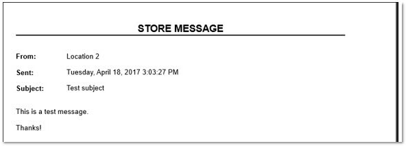 Email Store Message Example Store Message