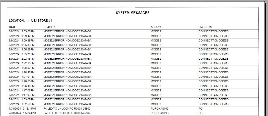 System Messages